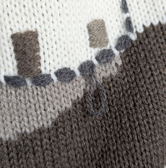 Vintage Joyce Black White Winter Mountain Home Button Up Cardigan Sweater L - Picture 6 of 9